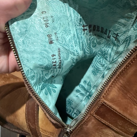 Corral Western Boots Womens Round Harness Buckles 8.5 M Cognac C2966 - Picture 6 of 10